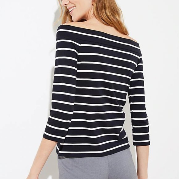 🌺Host Pick🌺 LOFT | Striped Off The Shoulder Top - Picture 2 of 3